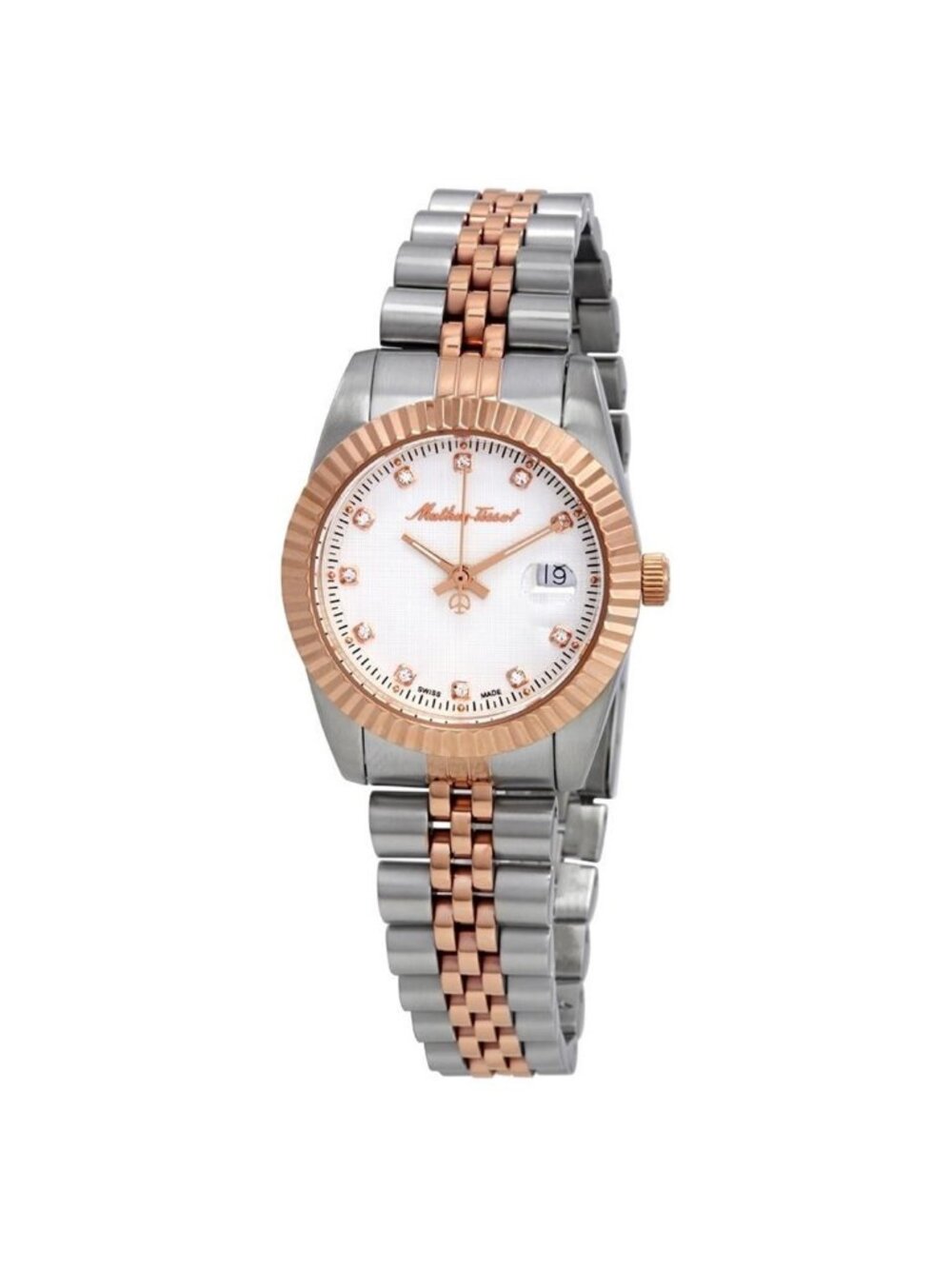 NWT Mathey-Tissot Mathey III Quartz Crystal White Dial Ladies Watch